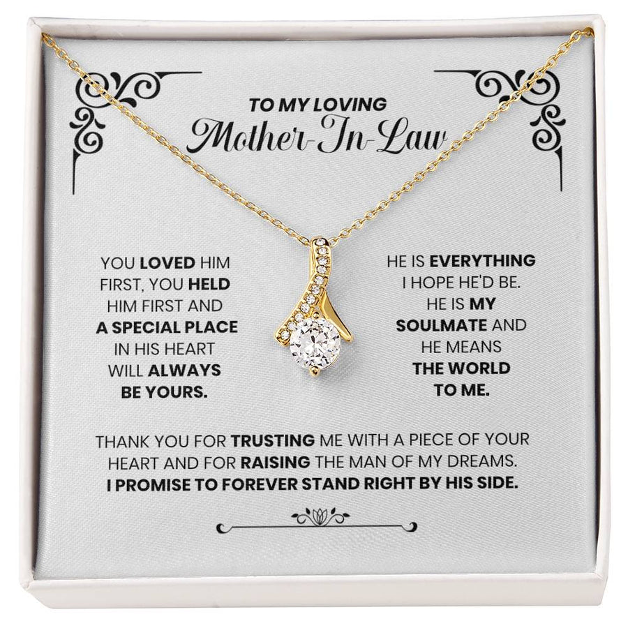 Trusted Heart Mother-in-law Always 18K Yellow Gold Finish Alluring Beauty Necklace Jewelry Heartfelt Gift for Loving Mother-in-law Special Day