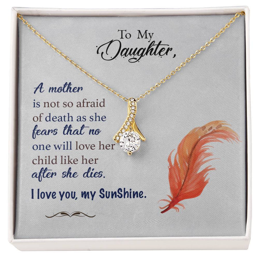 Unmatched Motherly Love Daughter 18K Yellow Gold Finish Alluring Beauty Necklace Jewelry Emotional Gift for Daughter Birthday