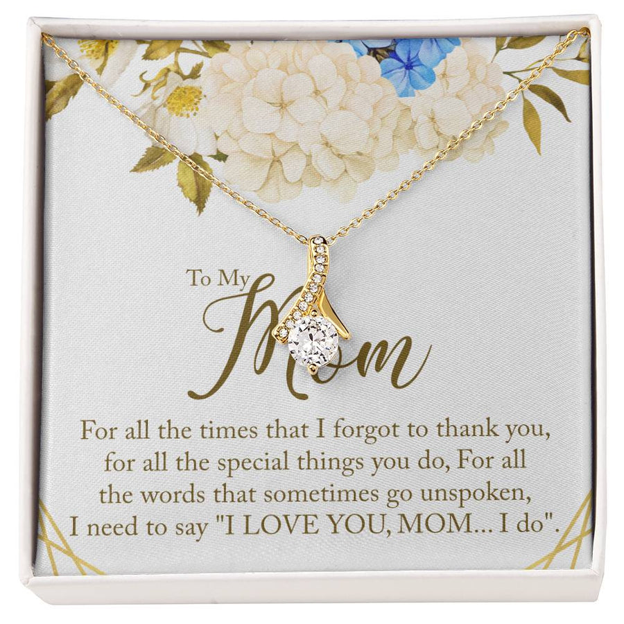 Unspoken Gratitude I Love You Mom 18K Yellow Gold Finish Alluring Beauty Necklace Jewelry Beautiful Gift for Radiant Mom Birthday