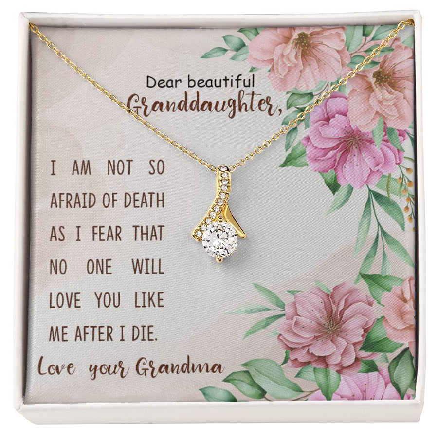Forever Beautiful Legacy Grandma’s Devotion 18K Yellow Gold Finish Alluring Beauty Necklace Jewelry Loving Gift for Elegant Granddaughter Birthday