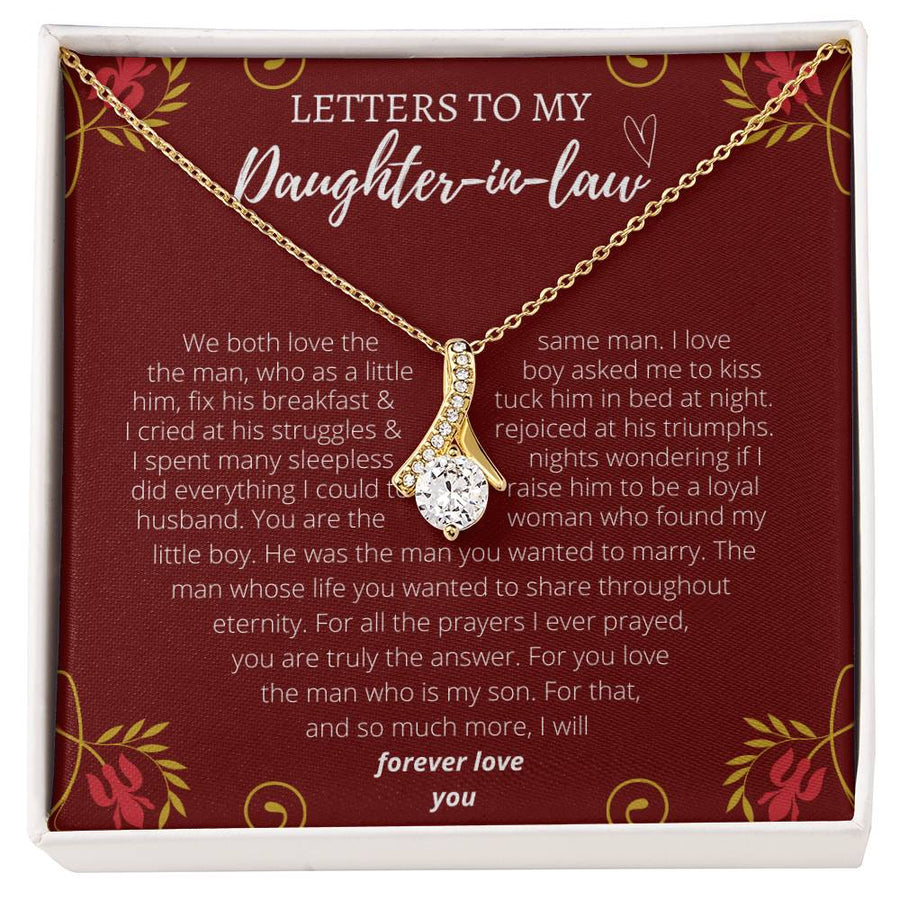 Sleepless Prayers Love Answered 18K Yellow Gold Finish Alluring Beauty Necklace Jewelry Heartfelt Gift for Daughter-in-law Wedding