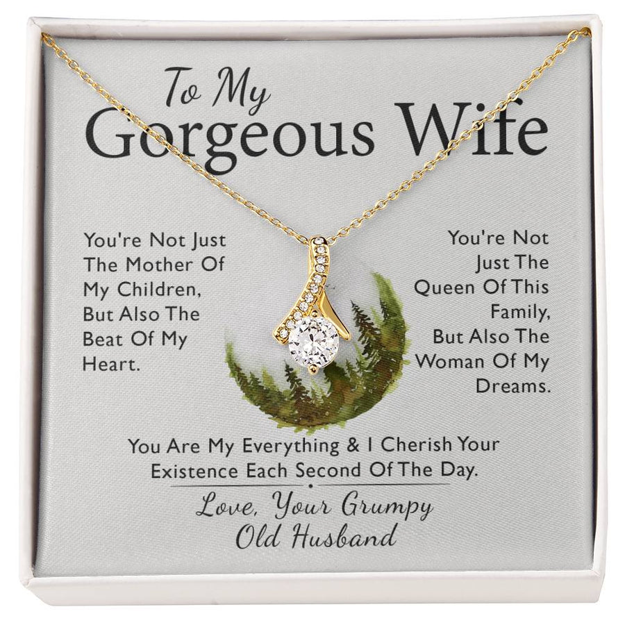 My Everything Cherished Wife Necklace 18K Yellow Gold Finish Alluring Beauty Sentimental Forest Card Gift from Grumpy Old Husband