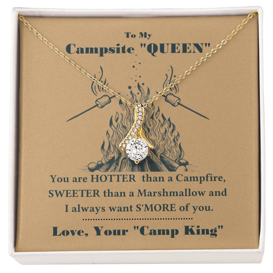 Roasting Sticks Cozy Fire Affection 14K White Gold Finish Alluring Beauty Necklace Jewelry Special Surprise for Camping Lover Anniversary