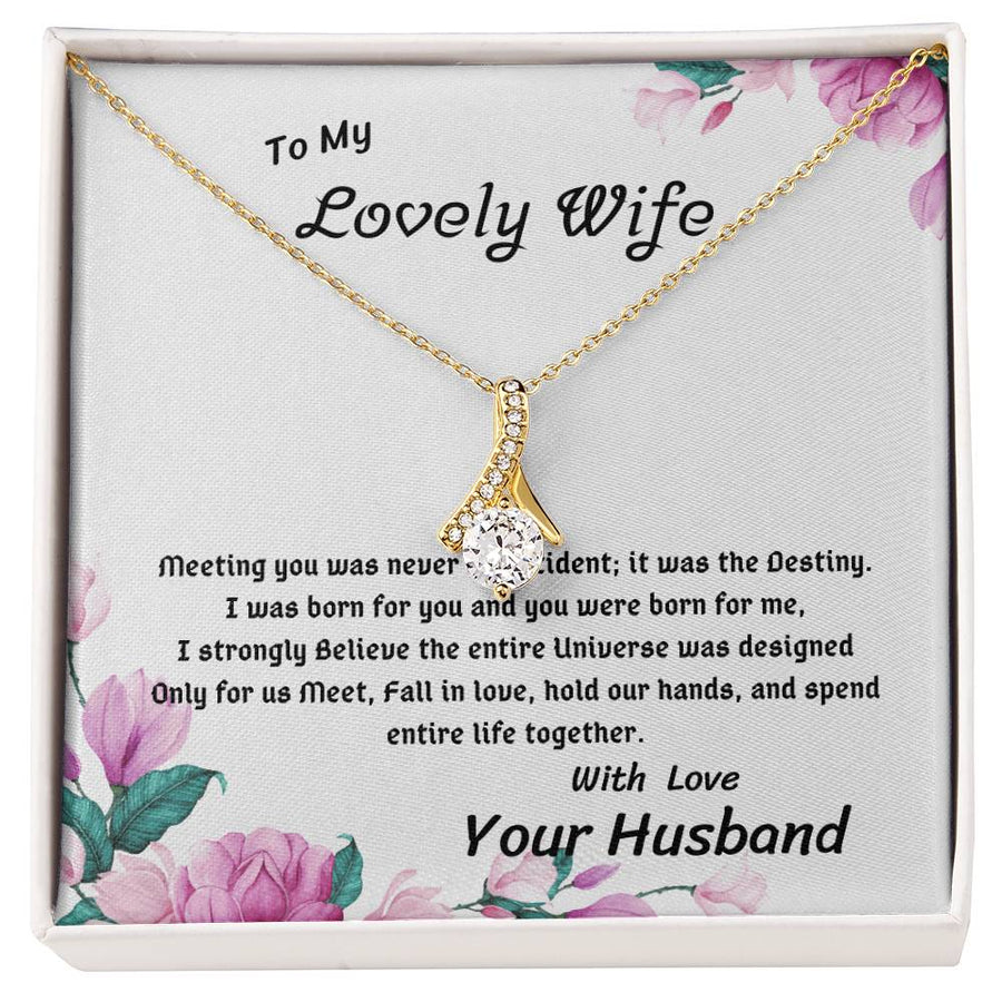 Destined Love Universe Designed Us 18K Yellow Gold Finish Alluring Beauty Necklace Jewelry Beautiful Gift for Lovely Wife Anniversary