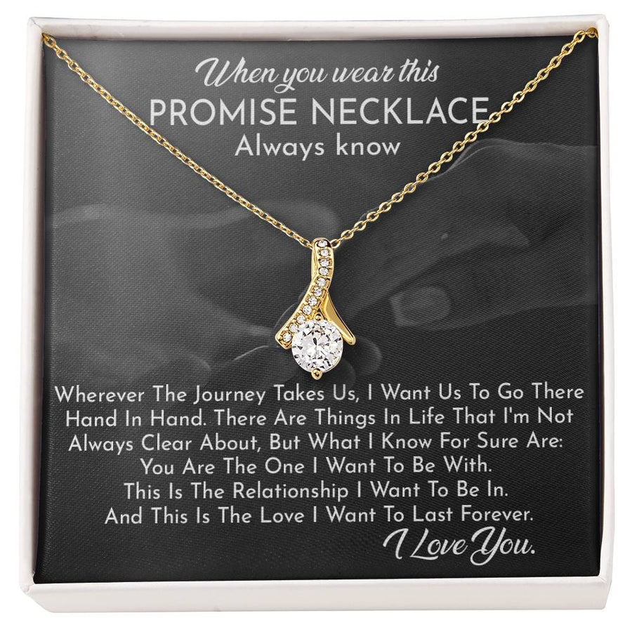 Promise Necklace Journey Hand In Hand Forever 18K Yellow Gold Finish Alluring Beauty Necklace Jewelry Perfect Gift for Her Anniversary