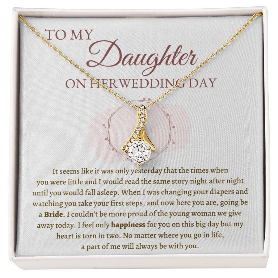 A Part Of Me Will Always Be With You 18K Yellow Gold Finish Alluring Beauty Necklace Jewelry Special Gift for Daughter Wedding Day