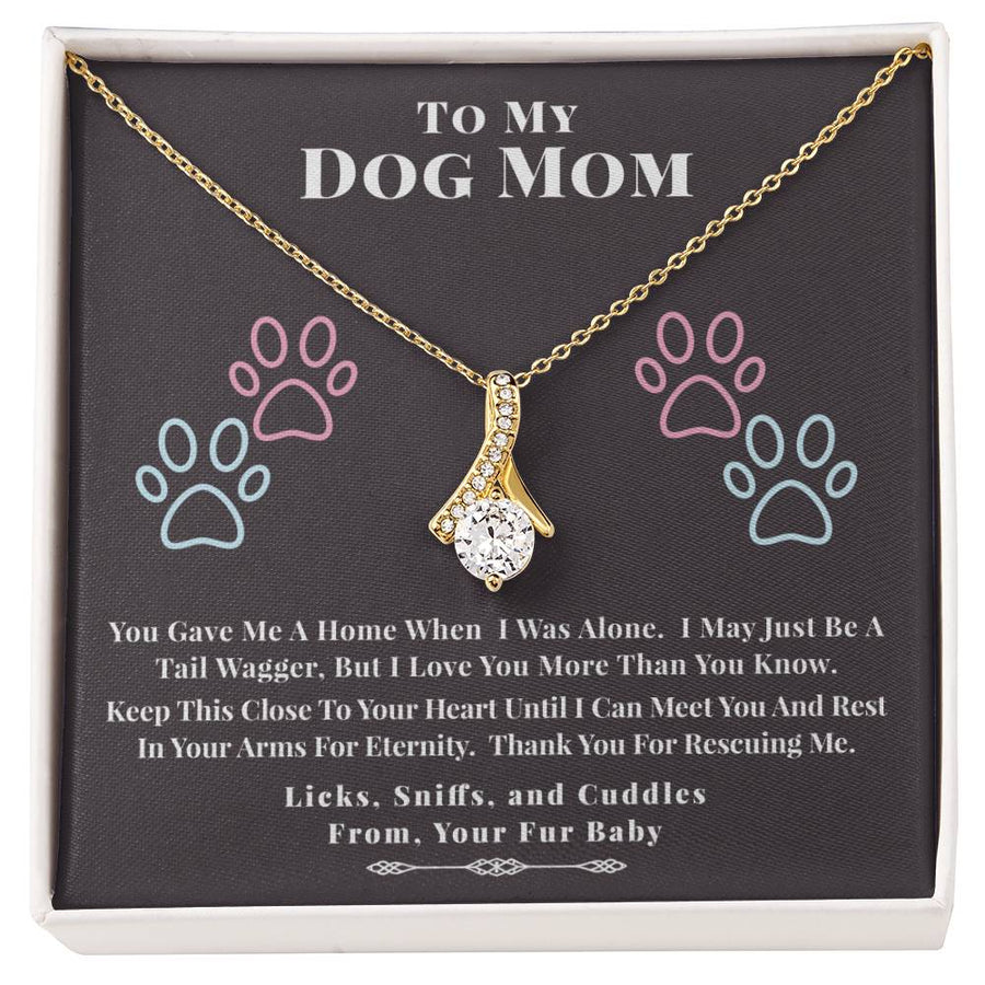 Rest In Your Arms For Eternity Dog Mom 18K Yellow Gold Finish Alluring Beauty Necklace Jewelry Heartwarming Gift for Rescue Dog Mom