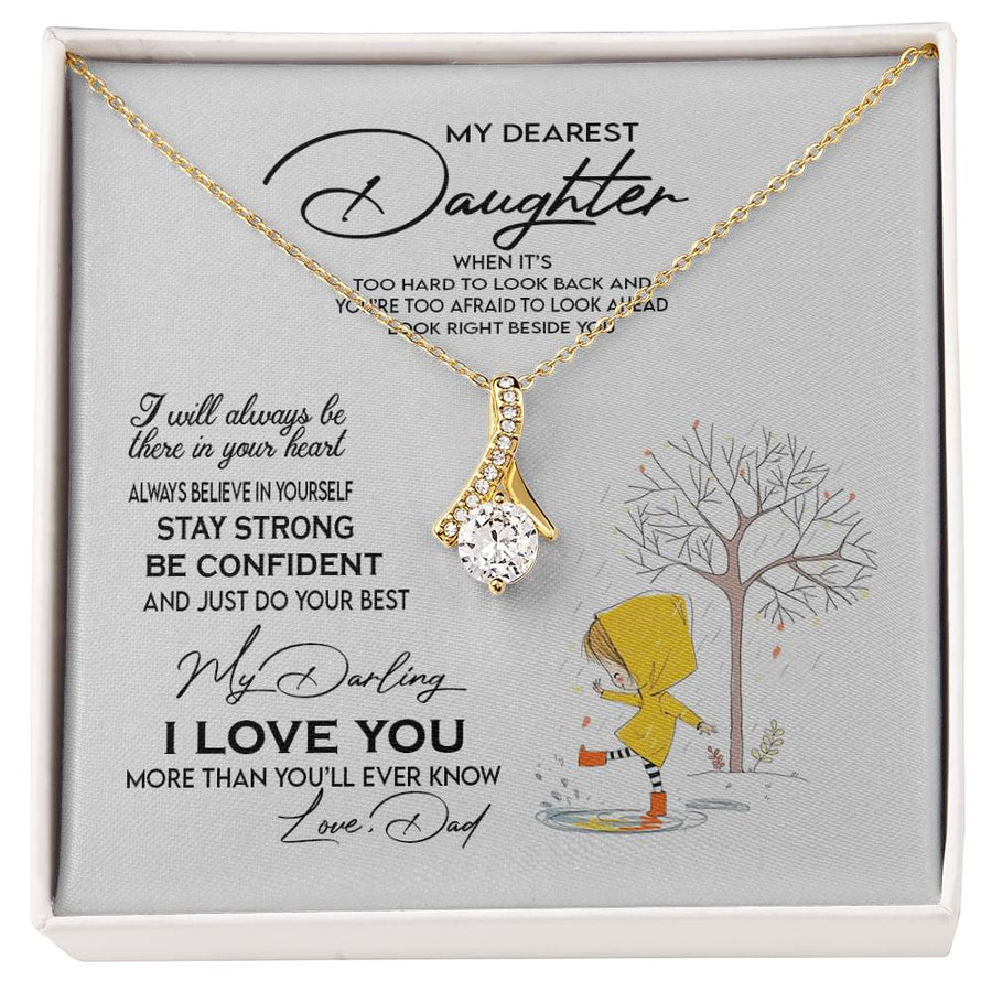 Love You More Than Ever Know Dad 18K Yellow Gold Finish Alluring Beauty Necklace Jewelry Beautiful Gift for Beautiful Daughter Birthday