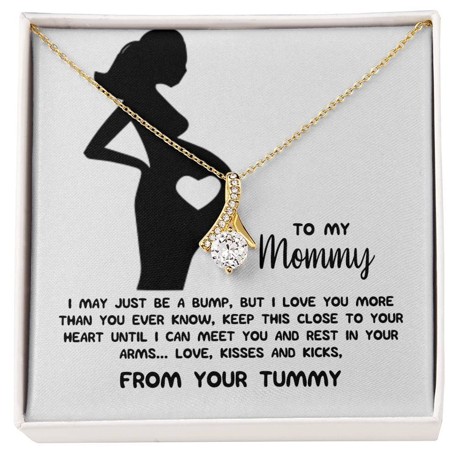 Bump Keep Close Heart Until Meet You 18K Yellow Gold Finish Alluring Beauty Necklace Jewelry Beautiful Gift for Beautiful Mom Birthday