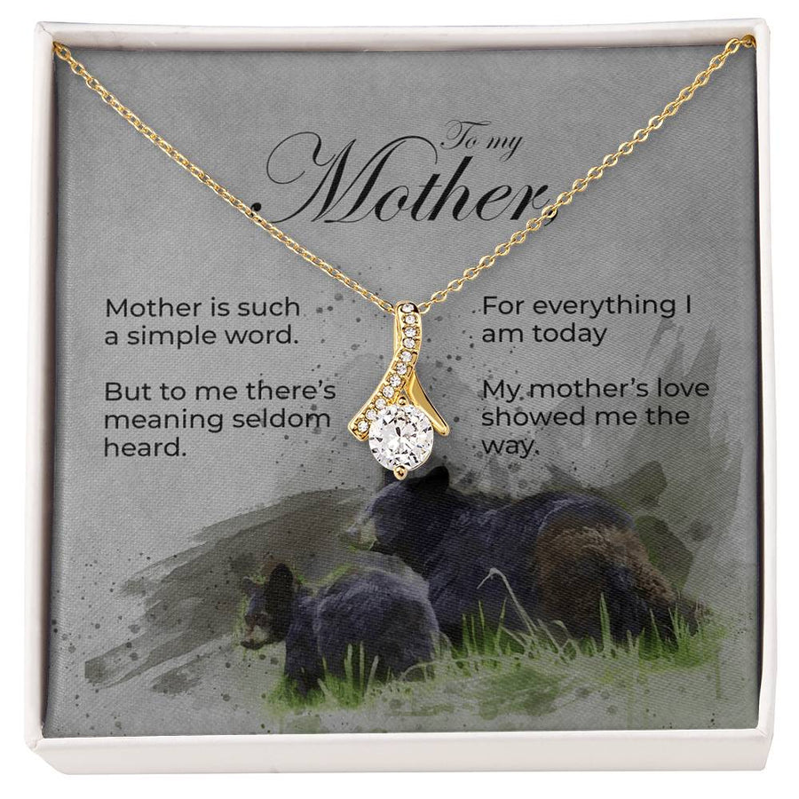 Bear and Cub Unspoken Meaning Mom 18K Yellow Gold Finish Alluring Beauty Necklace Jewelry Heartfelt Mother’s Day Gift for Beautiful Mom