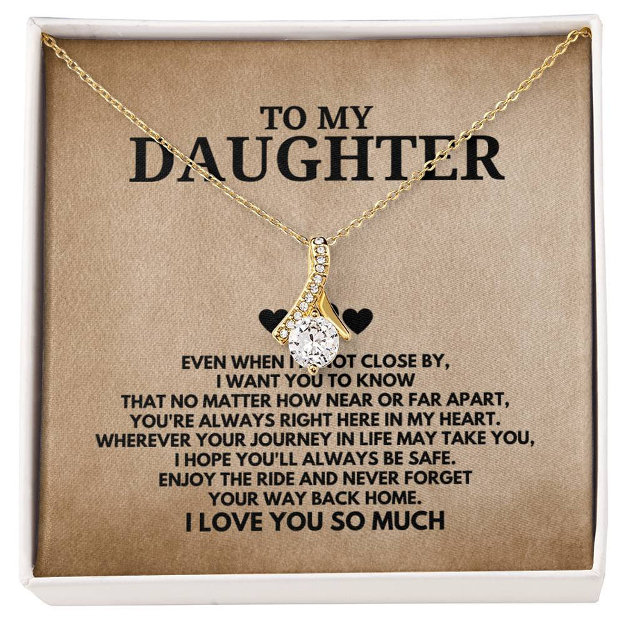 Always in My Heart Beautiful Daughter 18K Yellow Gold Finish Alluring Beauty Necklace Jewelry Emotional Gift for Loving Daughter Special Occasion