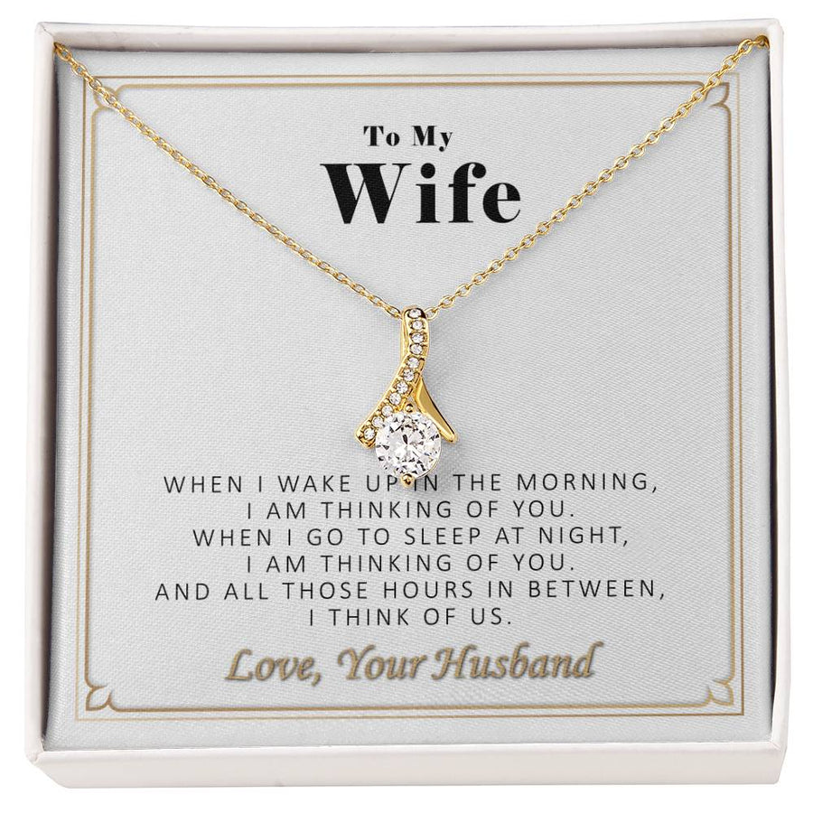 The Morning I Am Thinking Of You 18K Yellow Gold Finish Alluring Beauty Necklace Jewelry Romantic Gift for Wife from Husband