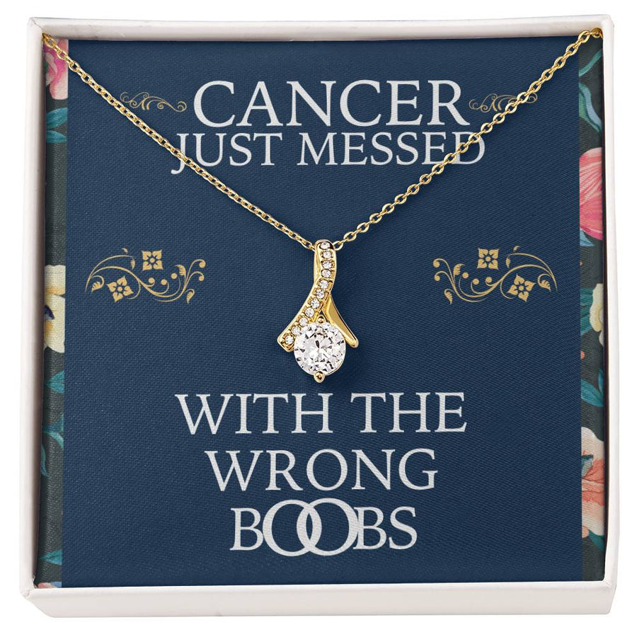 Fierce Warrior Navy Florals Bold Stand 18K Yellow Gold Finish Alluring Beauty Necklace Jewelry Empowering Gift for Brave Survivor Celebration