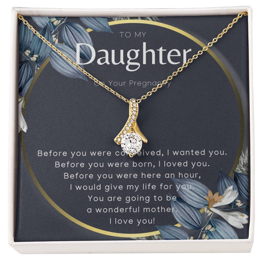 Expecting Mom Wonderful Mother 14K White Gold Finish Alluring Beauty Necklace Jewelry Heartfelt Gift for Daughter Pregnancy