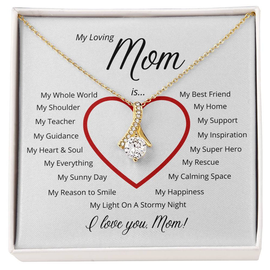 Super Hero Mom Reason to Smile 14K White Gold Finish Alluring Beauty Necklace Jewelry Perfect Gift for Elegant Mom Birthday