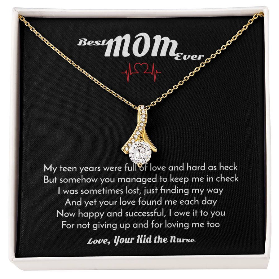 Heartbeat Strength Nurse’s Appreciation 18K Yellow Gold Finish Alluring Beauty Necklace Jewelry Beautiful Gift for Caring Mom Birthday