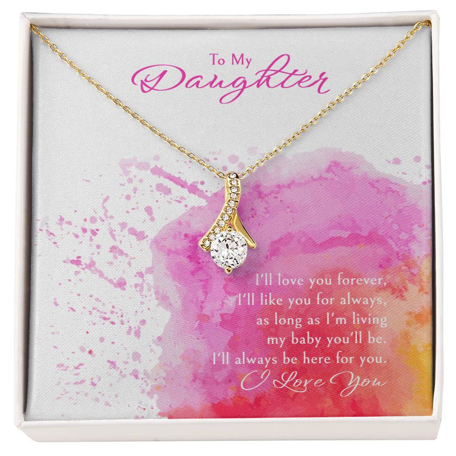 My Baby You’ll Always Be Daughter 18K Yellow Gold Finish Alluring Beauty Necklace Jewelry Emotional Present for Loving Daughter Birthday