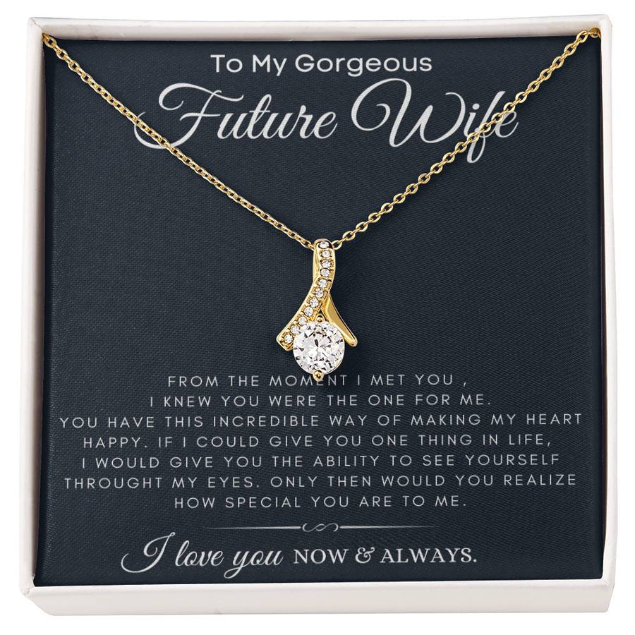 Through My Eyes How Special You Are 18K Yellow Gold Finish Alluring Beauty Necklace Jewelry Heartfelt Gift for Future Wife