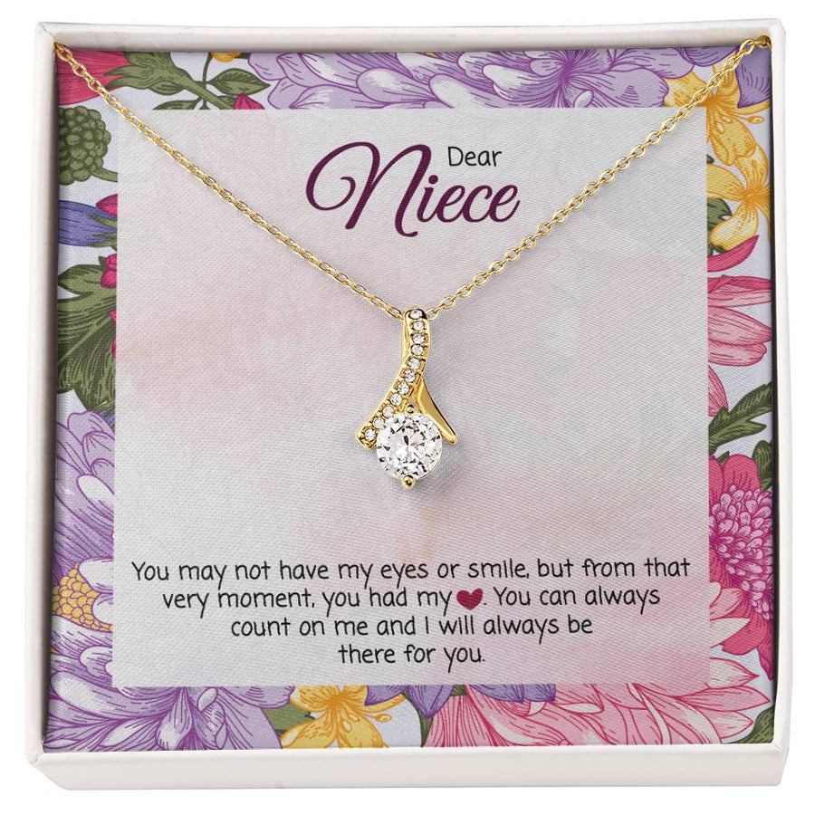 You Had My Heart Dear Niece Necklace 18K Yellow Gold Finish Alluring Beauty Jewelry Colorful Floral Card Loving Aunt Keepsake
