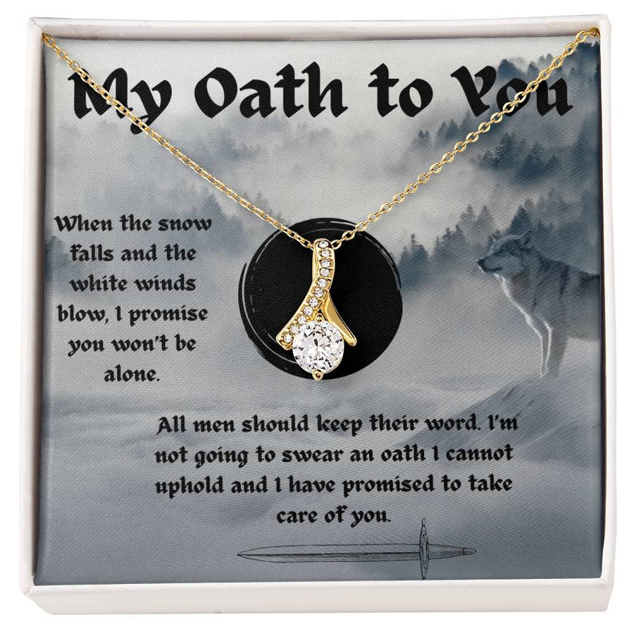 Never Alone When Snow Falls Wolf Protector 14K White Gold Finish Alluring Beauty Necklace Jewelry Heartfelt Gift for Elegant Woman Special Occasion