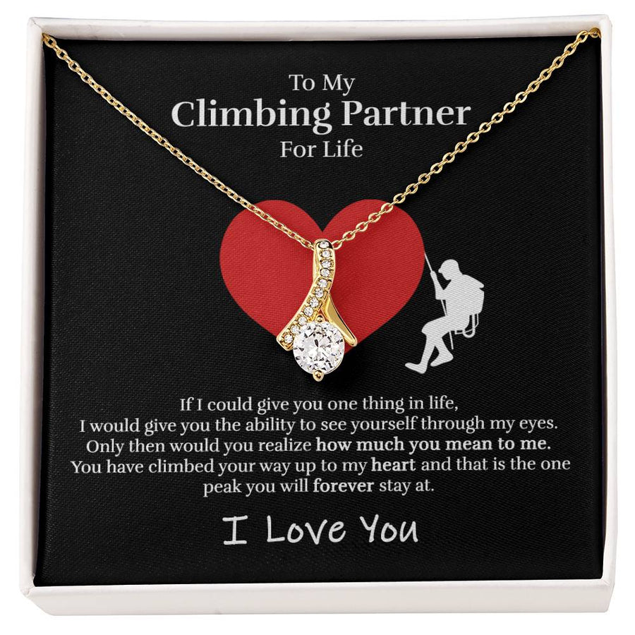 Heart Peak Lifelong Ascent Tribute 18K Yellow Gold Finish Alluring Beauty Necklace Jewelry Passionate Gift for Climbing Lover Anniversary
