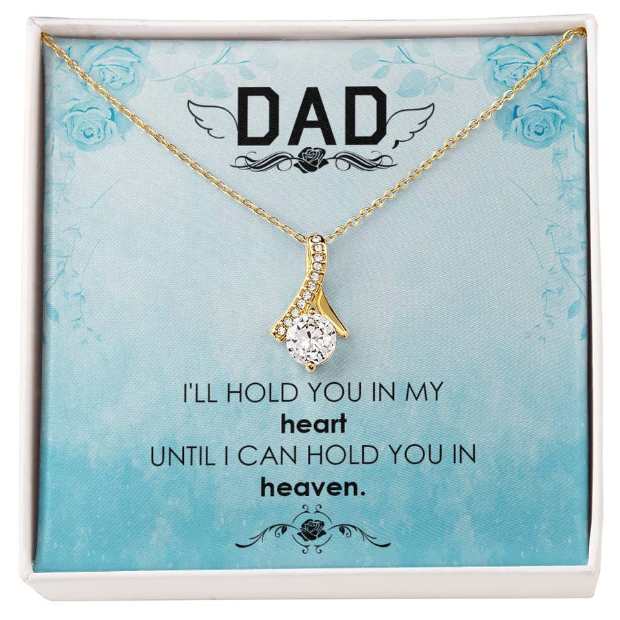 Heart Heaven Eternal Bond Tribute 18K Yellow Gold Finish Alluring Beauty Necklace Jewelry Meaningful Memorial Gift for Dad Remembrance