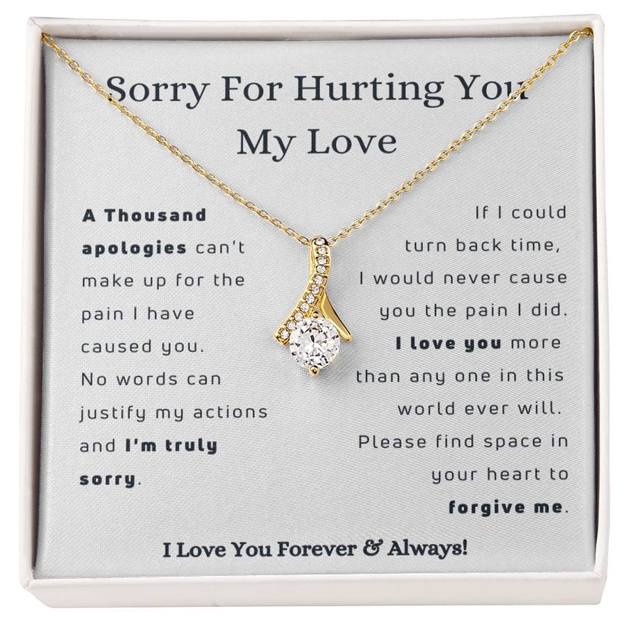 Please Forgive Me 18K Yellow Gold Finish Alluring Beauty Necklace Jewelry Loving Apology Gift for Beloved Partner