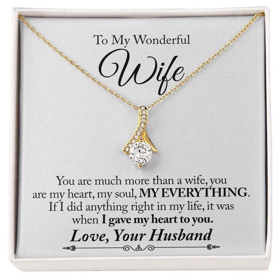 You Are My Everything Wife 18K Yellow Gold Finish Alluring Beauty Necklace Jewelry Heartfelt Gift for Wonderful Wife Anniversary