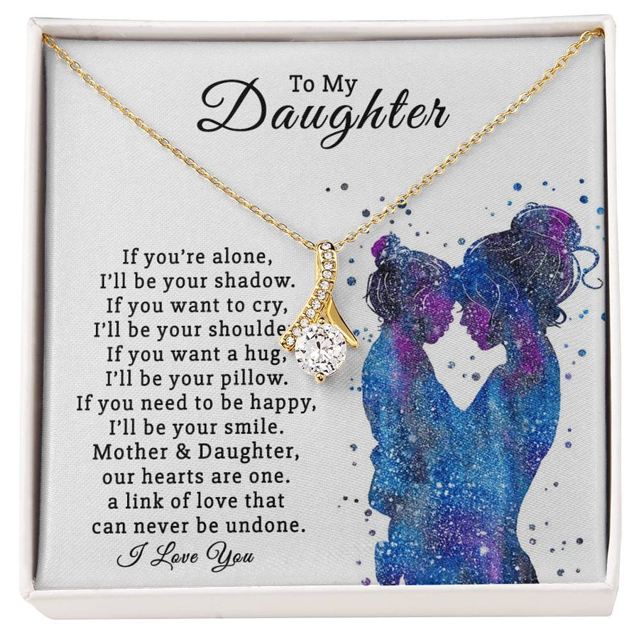 Mother Daughter Hearts Are One Link Love 14K White Gold Finish Alluring Beauty Necklace Jewelry Perfect Gift for Beautiful Daughter Birthday