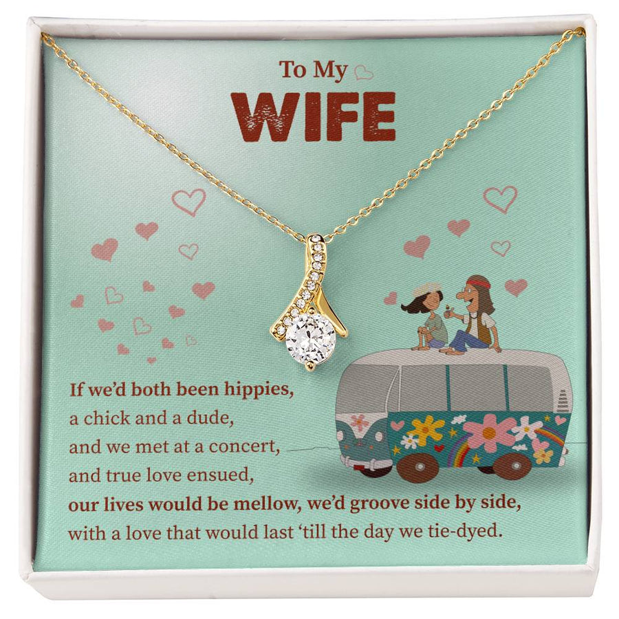 Mellow Groove Hippie Bus Romance 18K Yellow Gold Finish Alluring Beauty Necklace Jewelry Unique Gift for Adventurous Wife Anniversary