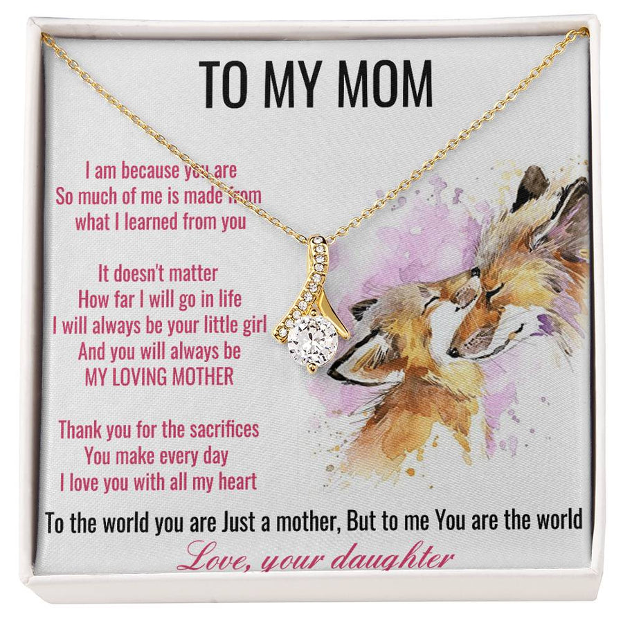 Sacrifice and Unconditional Love Mom 14K White Gold Finish Alluring Beauty Necklace Jewelry Emotional Gift for Radiant Mother Birthday