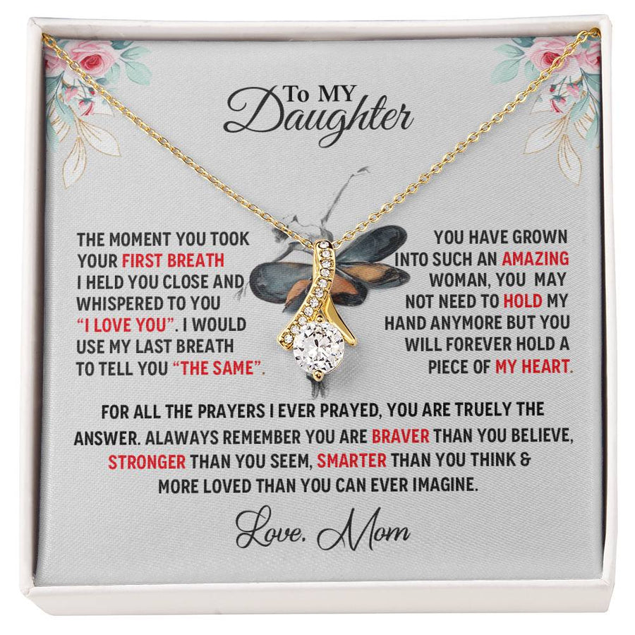 First Breath Amazing Daughter Ballet Gift 18K Yellow Gold Finish Alluring Beauty Necklace Jewelry Heartfelt Present from Loving Mom Birthday
