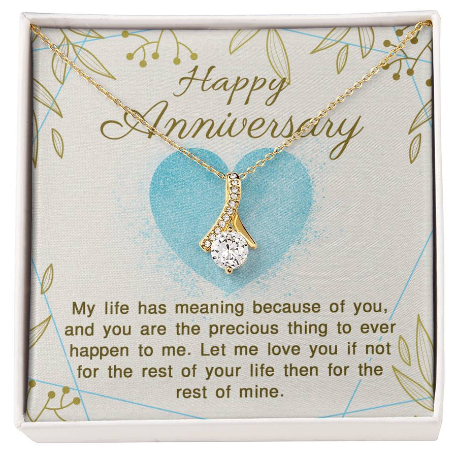 The Precious Thing To Ever Happen 14K White Gold Finish Alluring Beauty Necklace Jewelry Beautiful Gift for Wife Anniversary