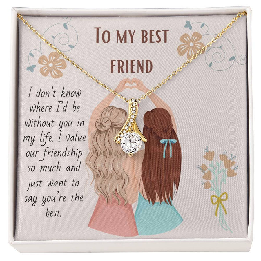 Value Our Friendship So Much 18K Yellow Gold Finish Alluring Beauty Necklace Jewelry Heartfelt Appreciation Keepsake Heart Hands