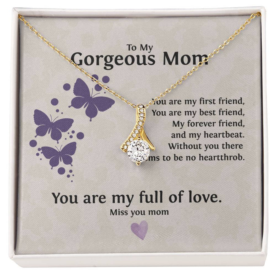 You Are My First & Best Friend 18K Yellow Gold Finish Alluring Beauty Necklace Jewelry Beautiful Gift for Gorgeous Mom from Daughter