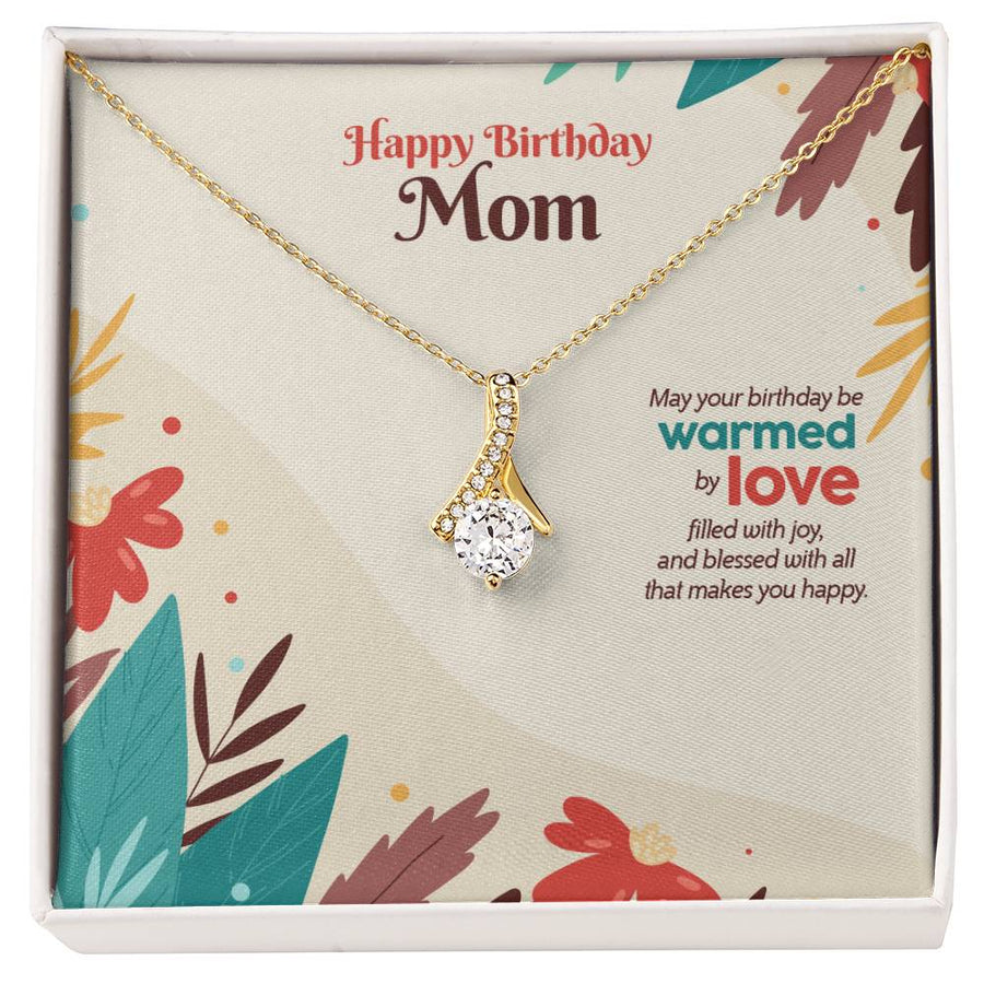 Warmed by Love Birthday Blooms 18K Yellow Gold Finish Alluring Beauty Necklace Jewelry Beautiful Gift for Cherished Mom Celebration