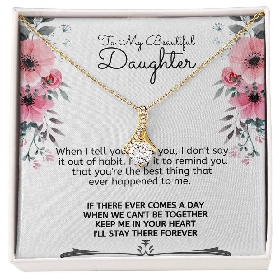 Best Thing Heartfelt Always 18K Yellow Gold Finish Alluring Beauty Necklace Jewelry Loving Gift for Daughter Sentimental