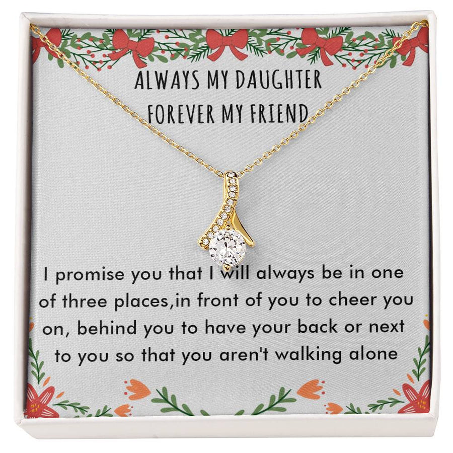 Behind You Have Your Back Walking Alone 18K Yellow Gold Finish Alluring Beauty Necklace Jewelry Beautiful Gift for Daughter Christmas