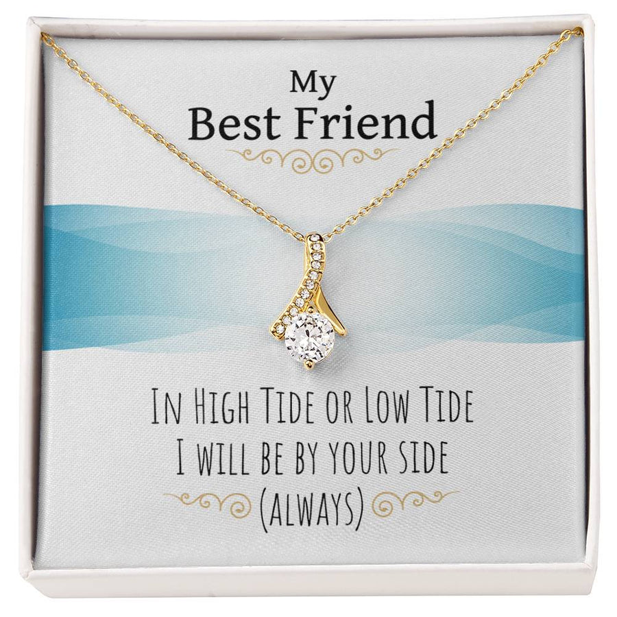High Tide Low Tide Always 18K Yellow Gold Finish Alluring Beauty Necklace Jewelry Ocean Loyalty Wave Theme
