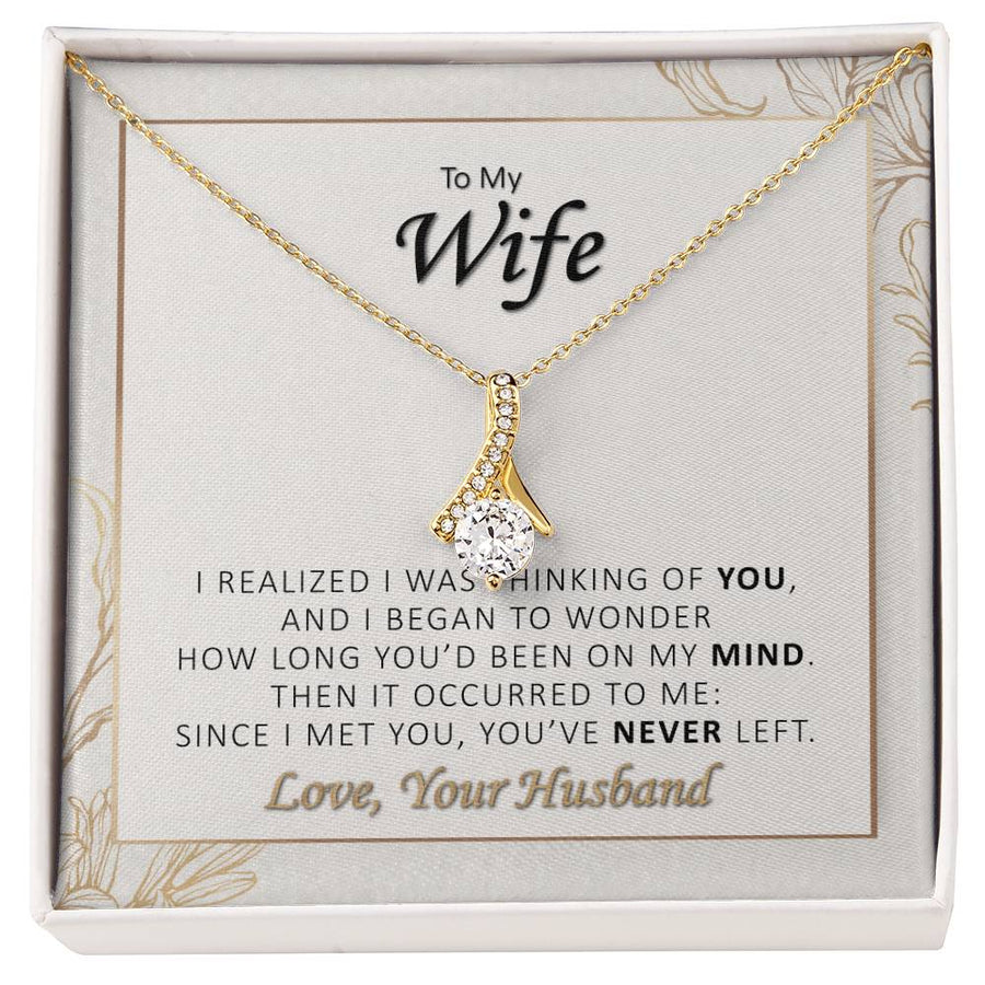You’ve Never Left My Mind 14K White Gold Finish Alluring Beauty Necklace Jewelry Romantic Gift for Beloved Wife Anniversary