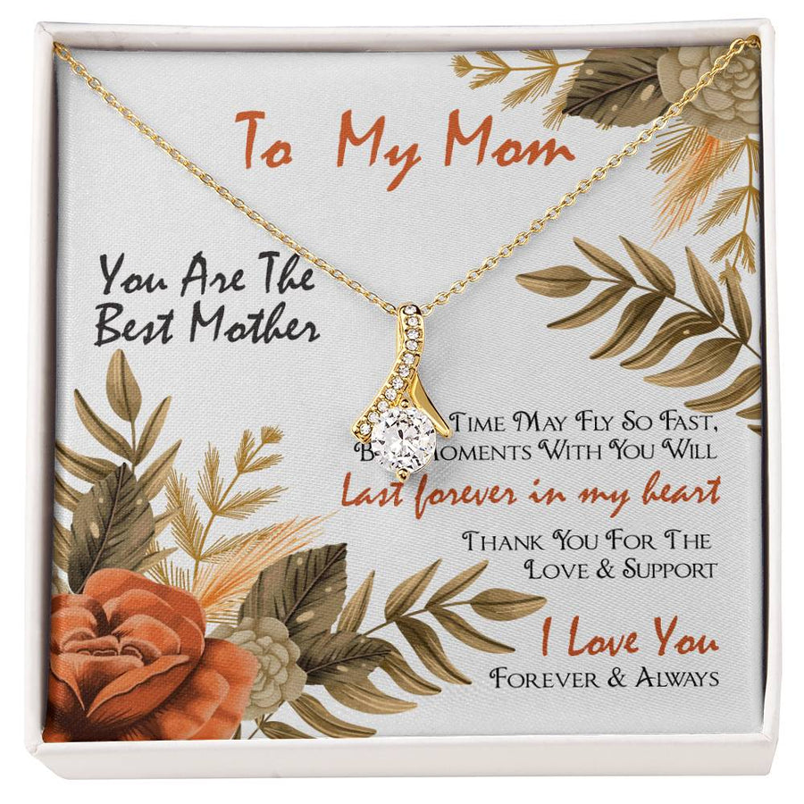 Last Forever in My Heart Autumn Floral 18K Yellow Gold Finish Alluring Beauty Necklace Jewelry Beautiful Gift for Elegant Mom Birthday