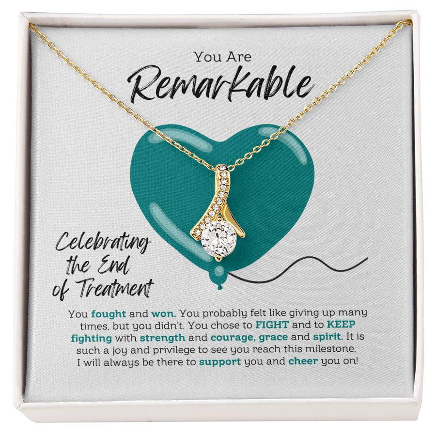 Strength Milestone Cheer Recovery Gold Finish Alluring Beauty Necklace Jewelry Positive Gift for End Of Treatment