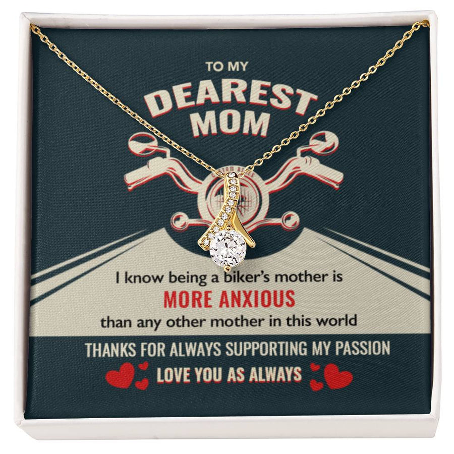 Mom’s Support Anxious Journey Red Hearts Gold Finish Alluring Beauty Necklace Jewelry Unique Present for Wonderful Mother