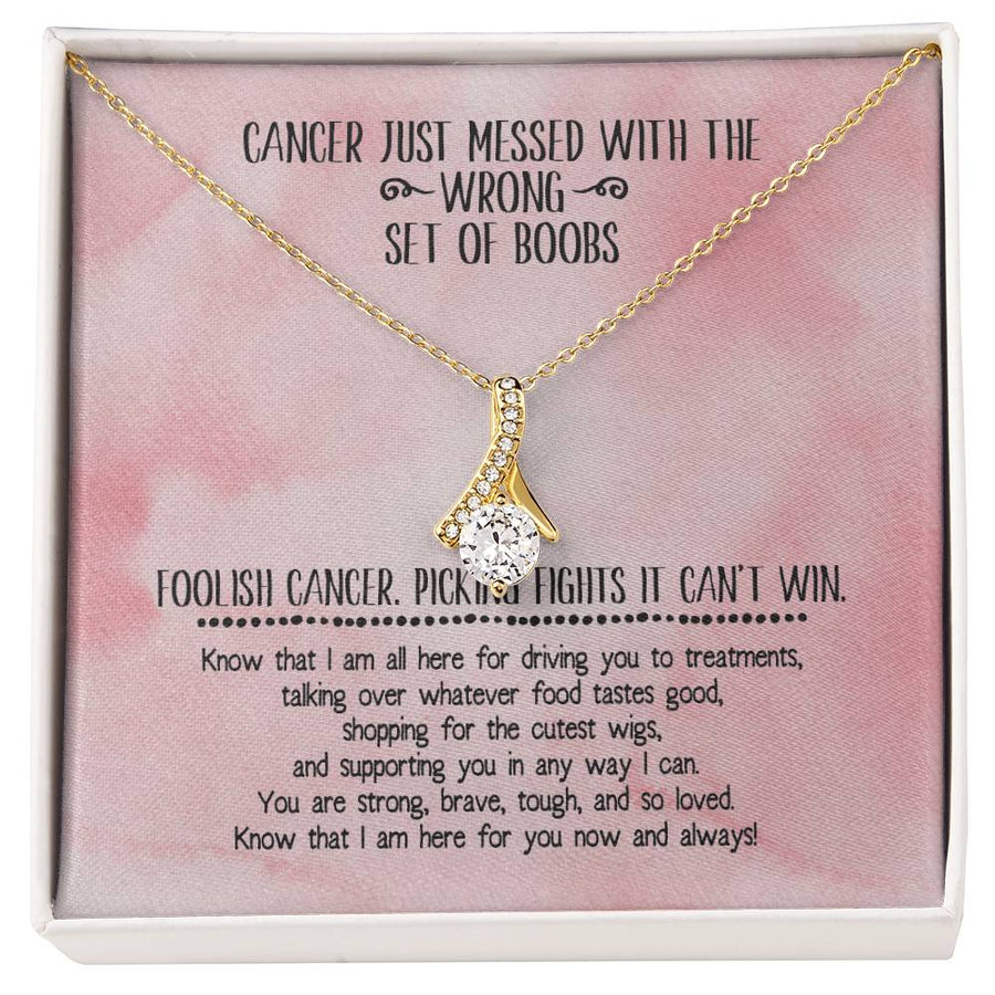 Unbeatable Spirit Foodie Wig Shopping Compassion Gold Finish Alluring Beauty Necklace Jewelry Heartfelt Present for Brave Loved One Recovery