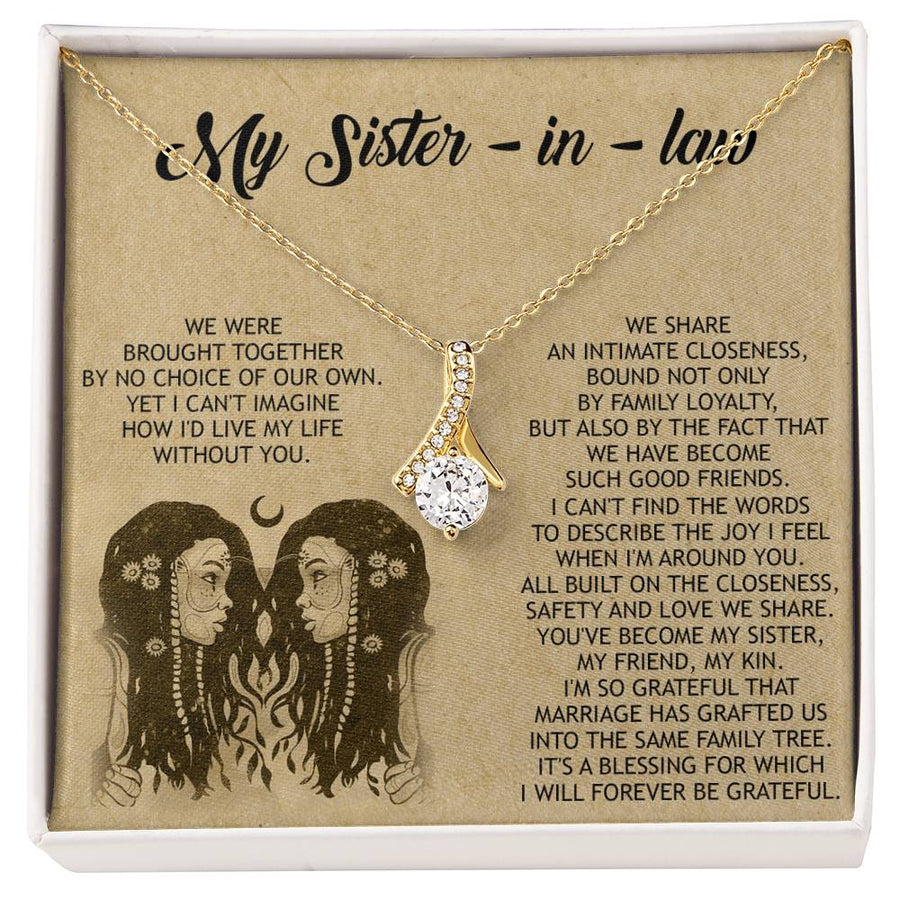 Brought Together Sister-in-law Friendship Necklace 18K Yellow Gold Finish Alluring Beauty Jewelry Heartfelt Gift for Precious Sister-in-law Bond