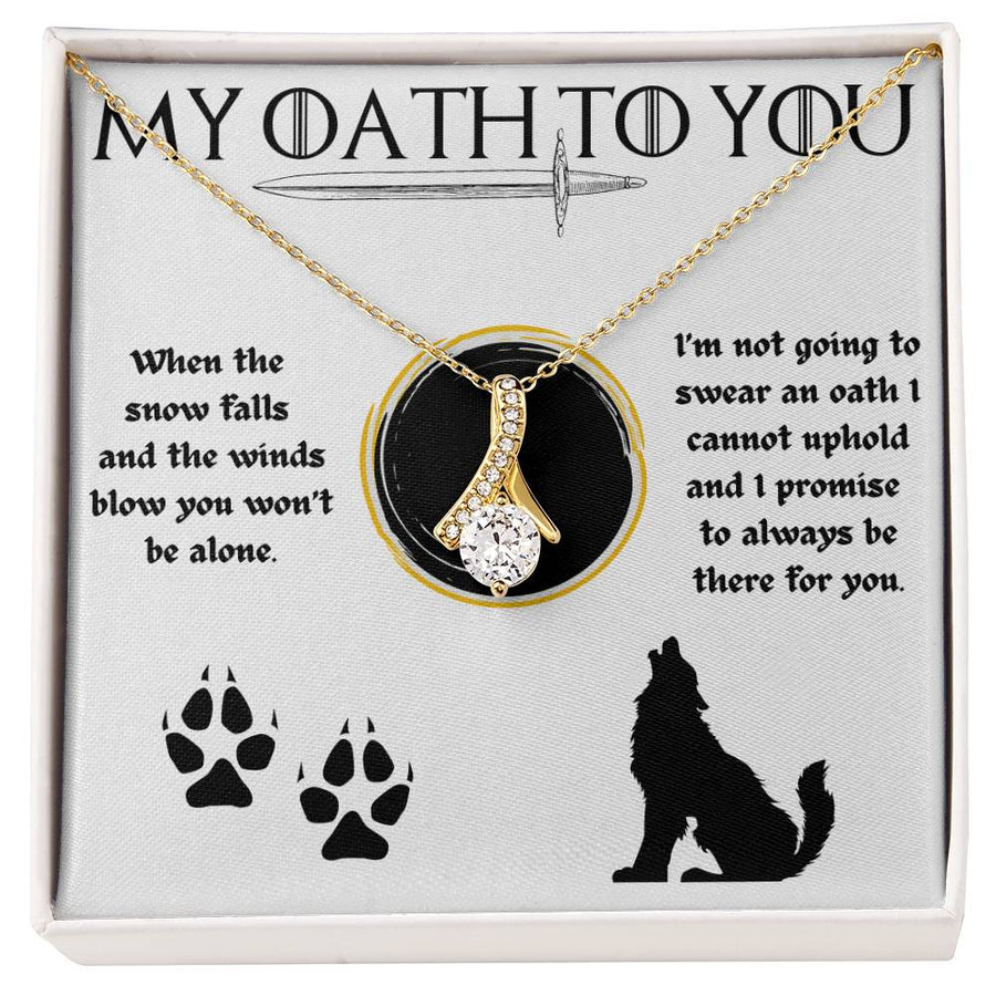 Never Alone In Storms Oath 18K Yellow Gold Finish Alluring Beauty Necklace Jewelry Powerful Gift for Her Loyalty Promise