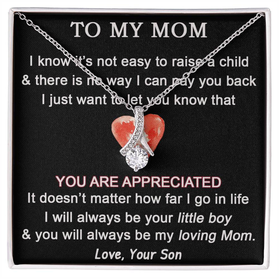 I Go Always Be Your Little Boy 14K White Gold Finish Alluring Beauty Necklace Jewelry Special Gift for Mom from Her Son