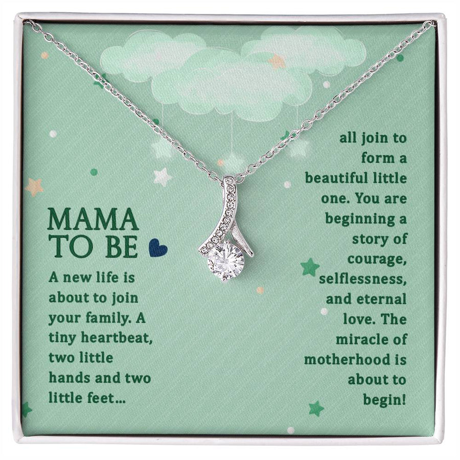 A New Life Is About To Join Your Family 18K Yellow Gold Finish Alluring Beauty Necklace Jewelry Perfect Baby Shower Gift for Mama To Be