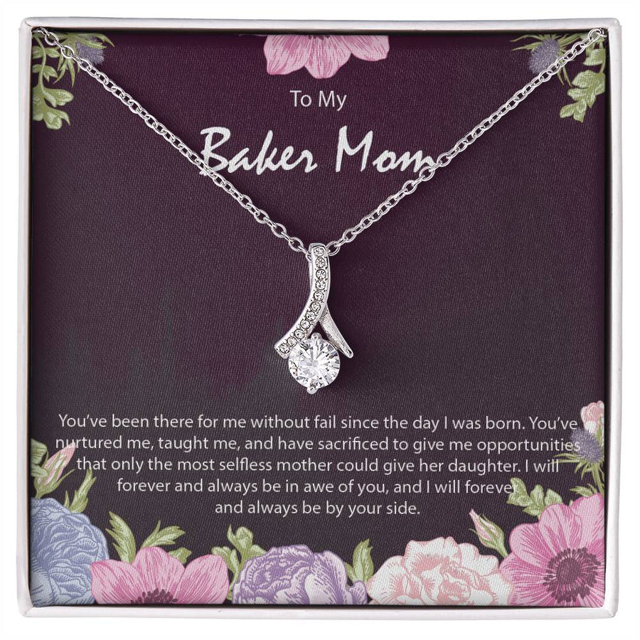 Selfless Baker Mom Awe Forever 18K Yellow Gold Finish Alluring Beauty Necklace Jewelry Heartfelt Gift for Baker Mom Floral Design