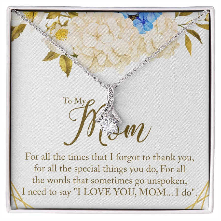 Unspoken Gratitude I Love You Mom 18K Yellow Gold Finish Alluring Beauty Necklace Jewelry Beautiful Gift for Radiant Mom Birthday